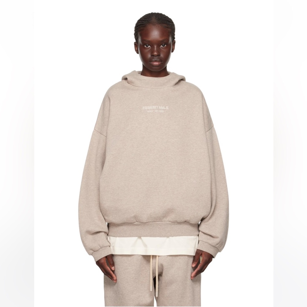 Fear of God Essentials Beige Bonded Hoodie (NWT)